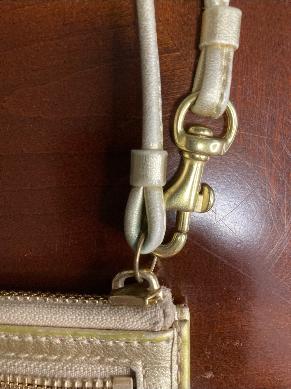 Coach Julia Op Art Zip Wristlet/Wallet. Khaki Beige & Gold Canvas Leather EUC - Picture 6 of 16